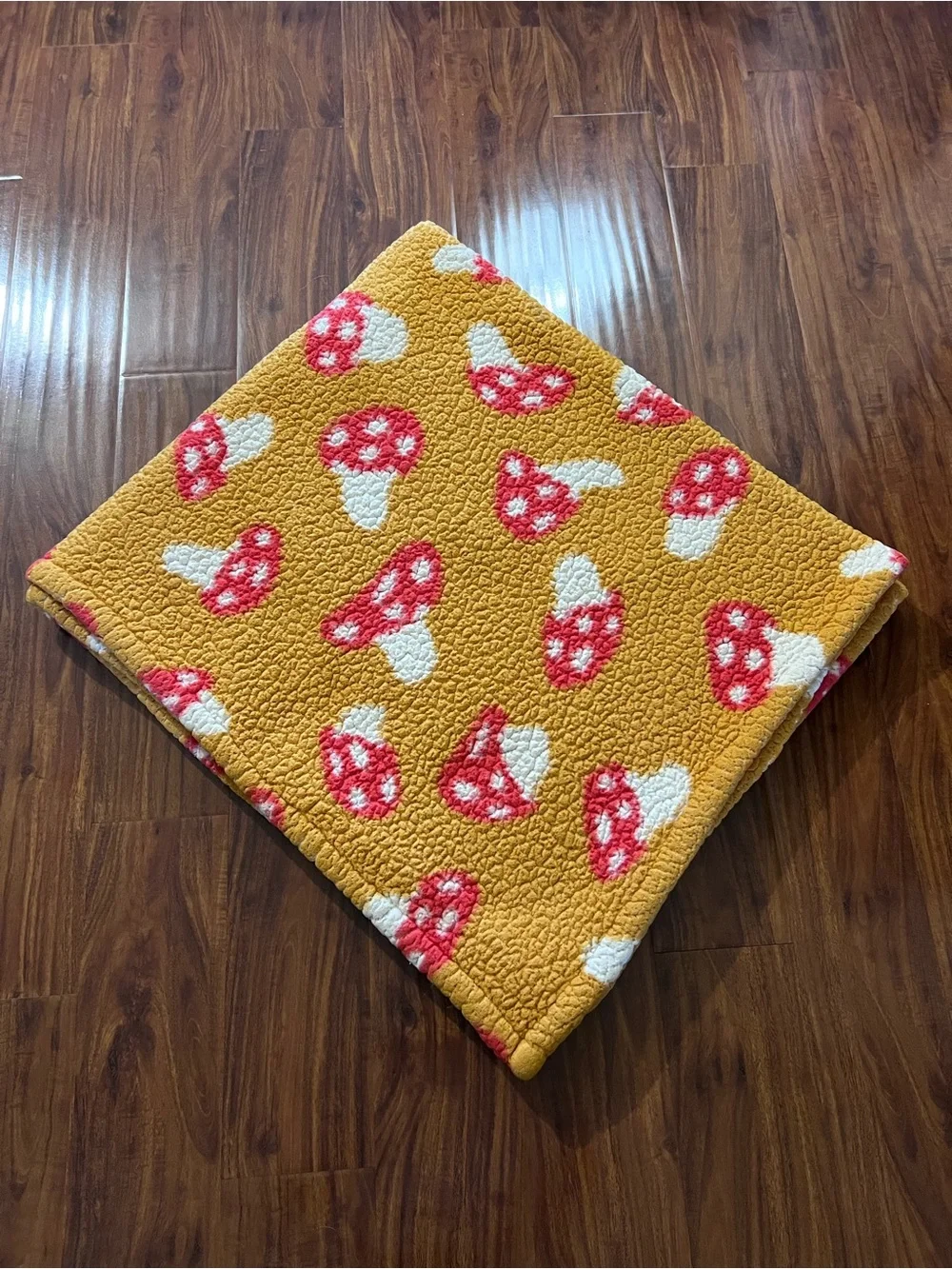 Urban Outfitters Mushroom Amped Sherpa Fleece Throw Blanket 50”x60”